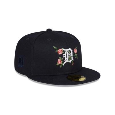 Blue Detroit Tigers Hat - New Era MLB Bloom 59FIFTY Fitted Caps USA1047259